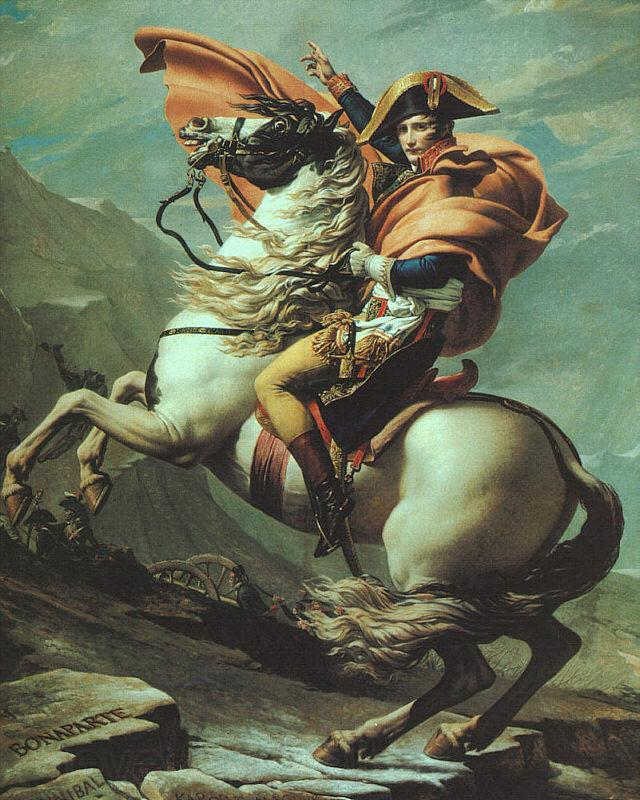 Jacques-Louis  David Napoleon Crossing the Saint Bernard Norge oil painting art